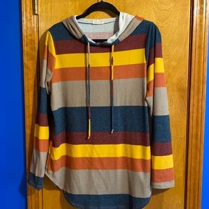 Hooded striped tunic